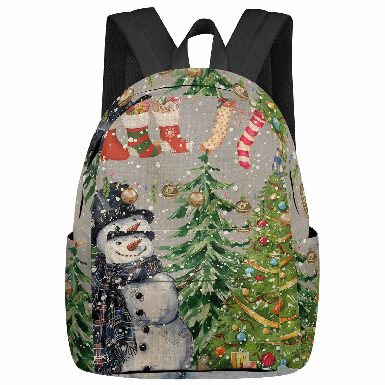 Mochila de gran capacidad con diseño de árbol de Navidad Vintage dibujado a mano, bolsas para ordenador portátil para hombres, Mochila para estudiantes universitarios y adolescentes de secundaria