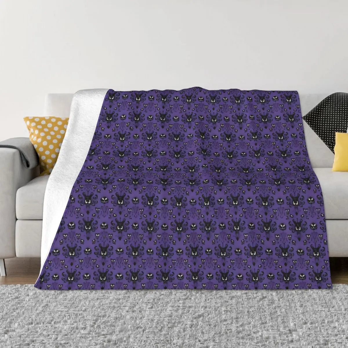 

Haunted Mansions Cartoon Blanket Velvet Autumn/Winter Breathable Super Soft Throw Blanket for Sofa Outdoor Bedspreads
