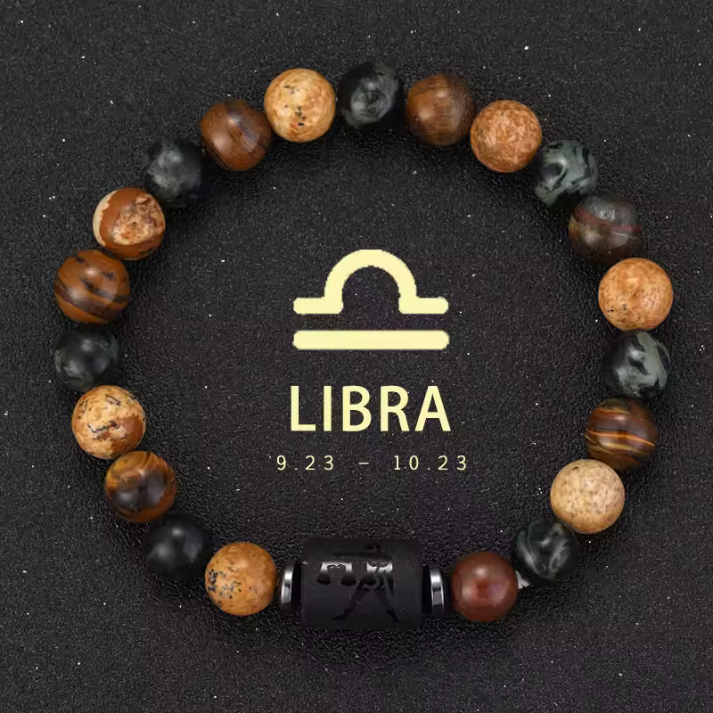 12 Zodiac Bracelets Natural Stone Cancer Virgo Leo Libra Bracelet Couples Friendship Gifts Bracelets jewelry pulsera hombre - Image 23