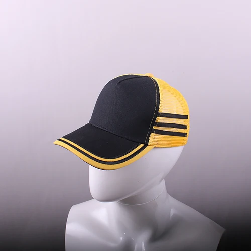 Imagen 2 del producto Película caliente negro amarillo sombrero de malla de verano gorra de béisbol ajustable Snapback Unisex adulto nuevos sombreros casuales transpirables sombrero de protección solar