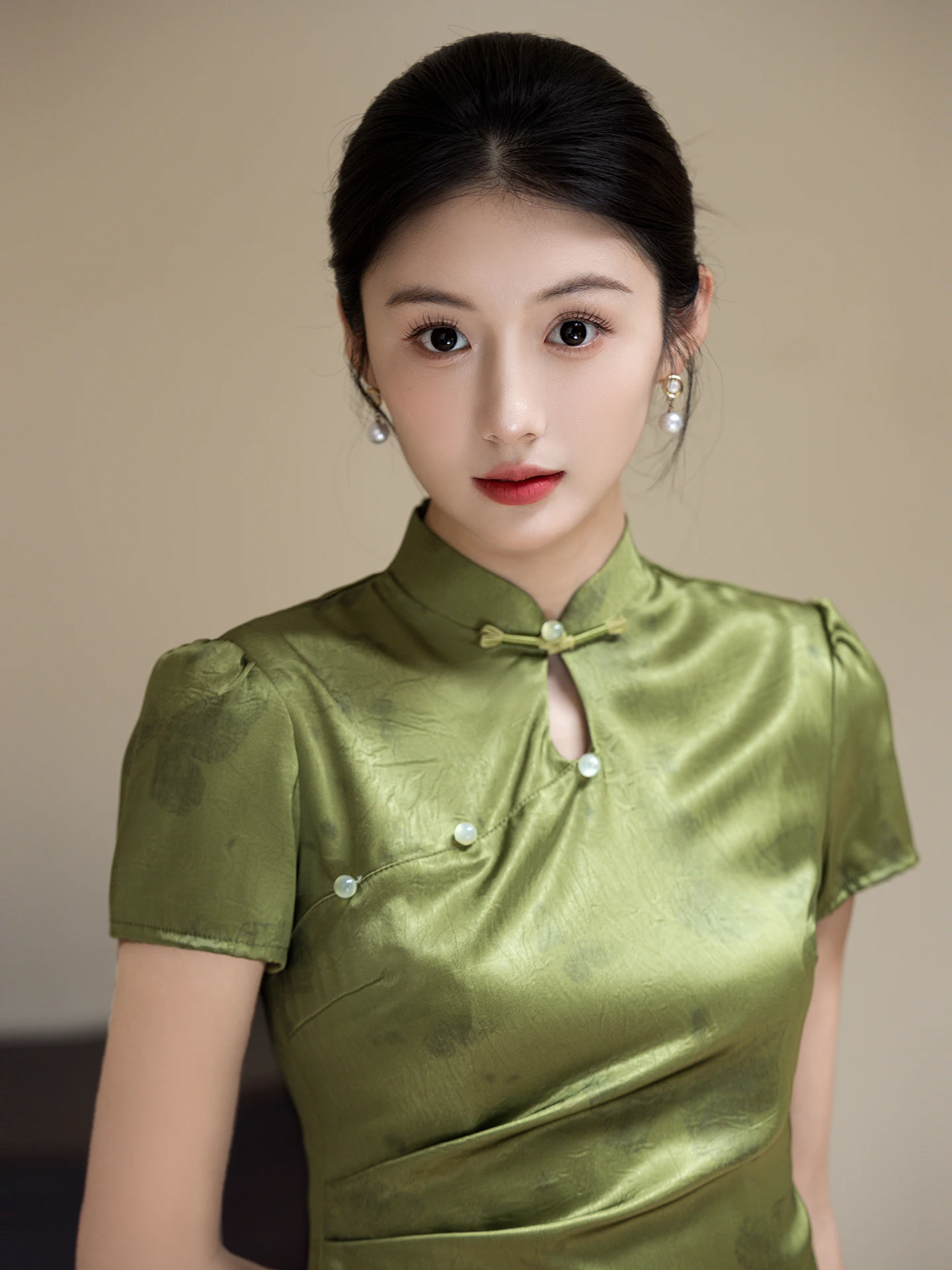 

een Young Sle Improved Dr Daily Wear Retro Feel Morning Robe for Women Mid-Length Chinese Sle Dr