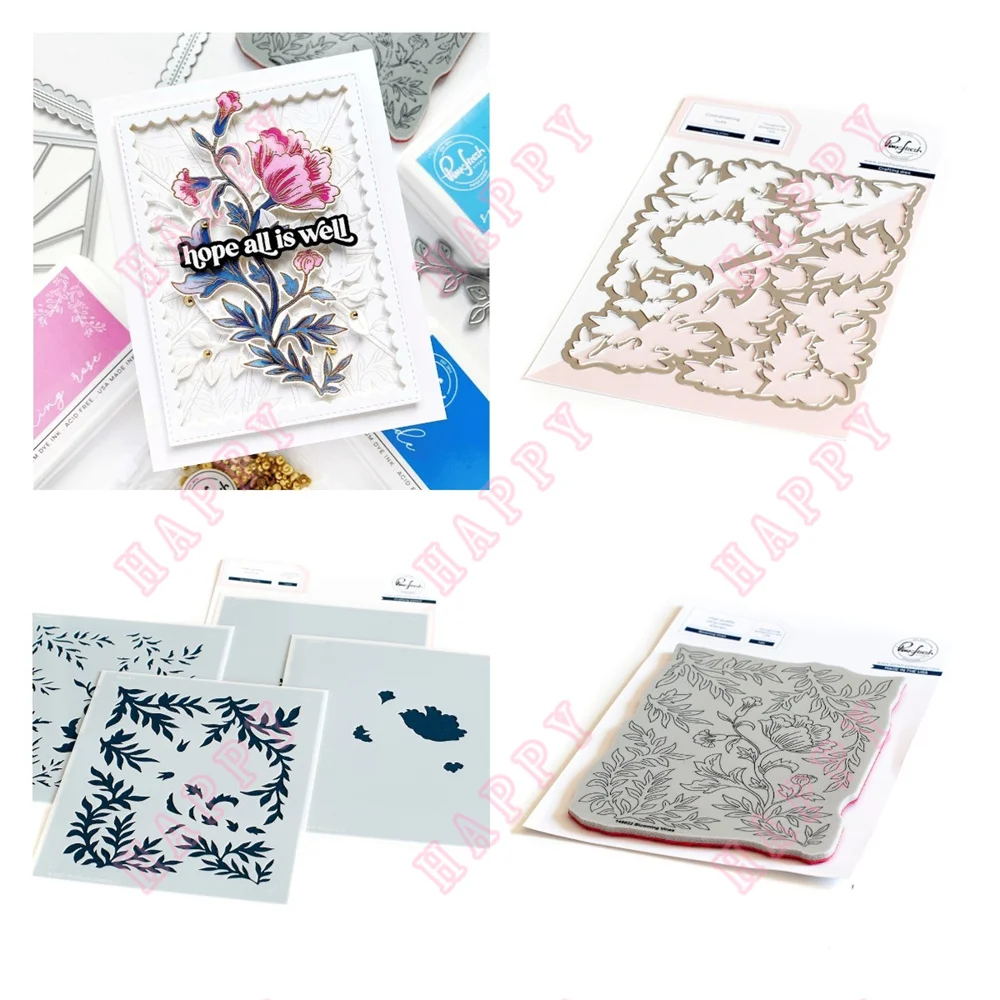 

2023 New Blooming Vines Cutting Stamps Stencil Dies Scrapbook Diary Diy Paper Decoration Mold Embossing Greeting Card Handmade