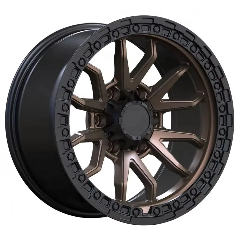 26 Style Two‑pcs Zero Offset Customized 17x9.0 Inch 6x139.7 PCD Monoblock Alloy Forged Wheels Red And Black Color