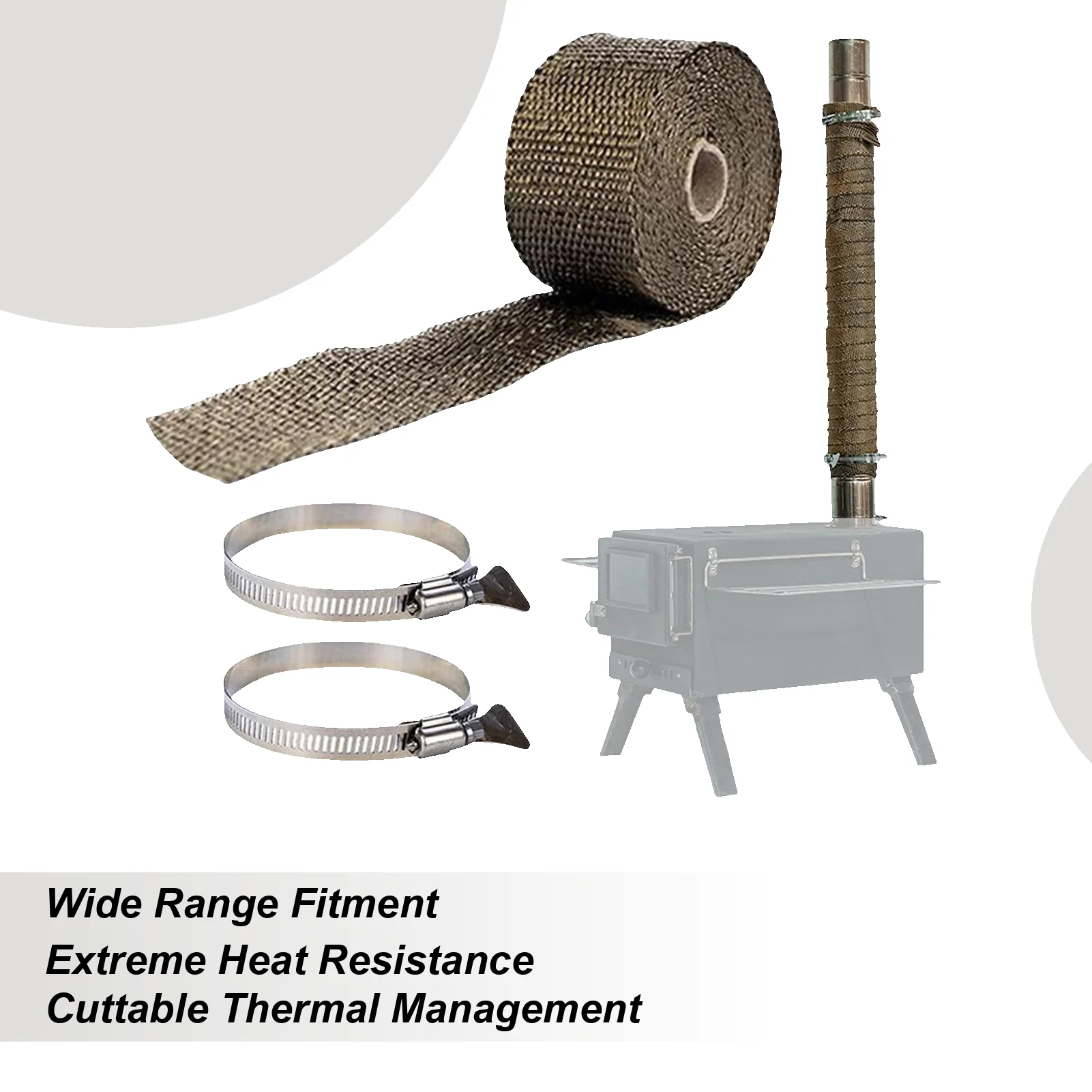 

Pipe Wrap Anti-Scald Tube Protector Removable Protective Pipe Wrap Tape For Electrical Wire Heater Fireplace Exhaust Tube