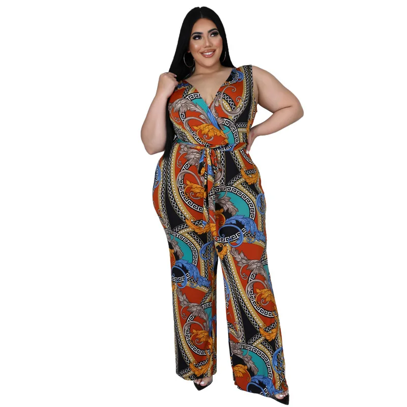 218127   Roupas femininas grandes 2025 primavera colete estampado calças conjuntas nova fábrica
