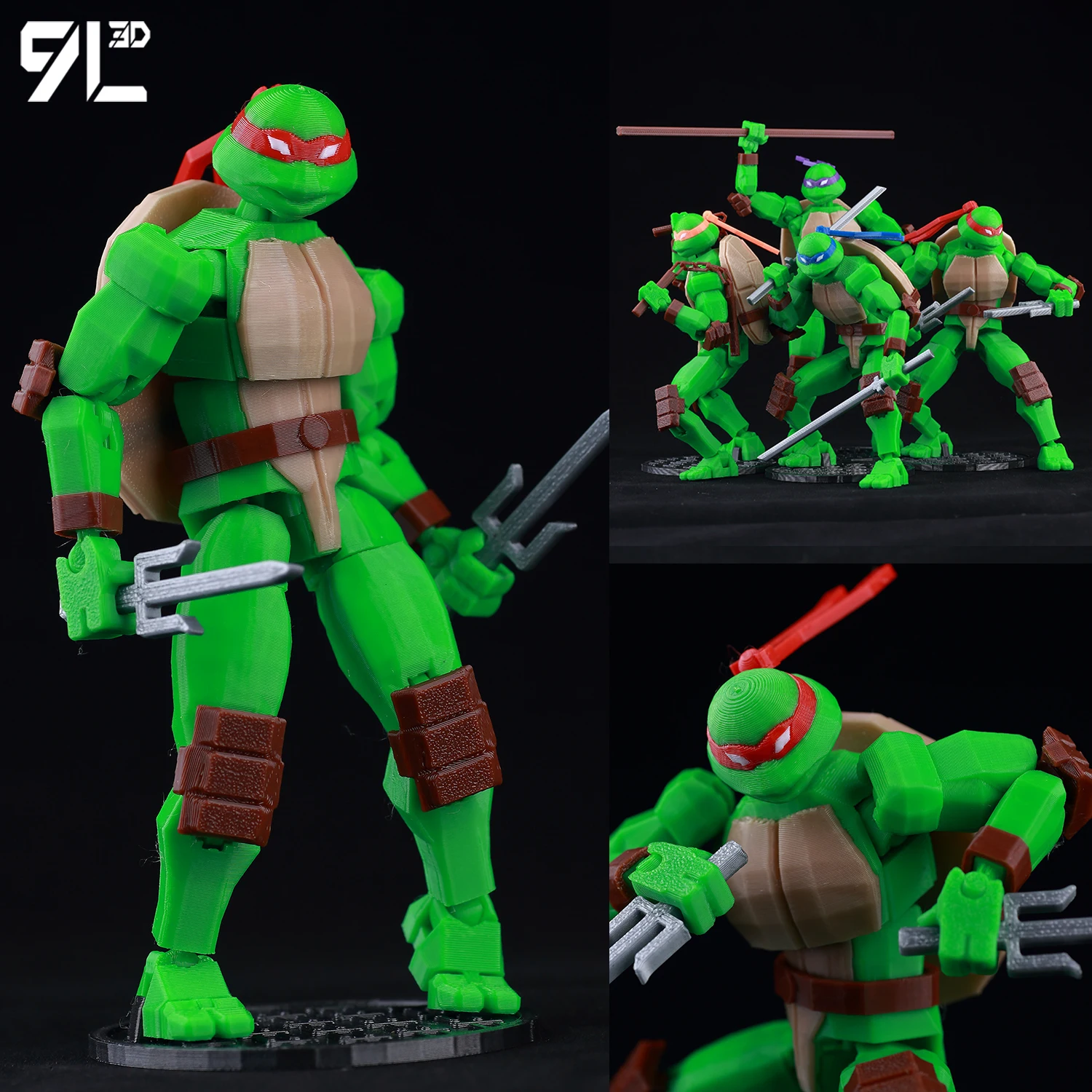 9L3D TMNT Lucky13 متعدد المفاصل أنيمي الشكل روبوت نموذج مفصل تحصيل الإجهاد الإغاثة التجمع لعبة مجسمة قسط هدية T13