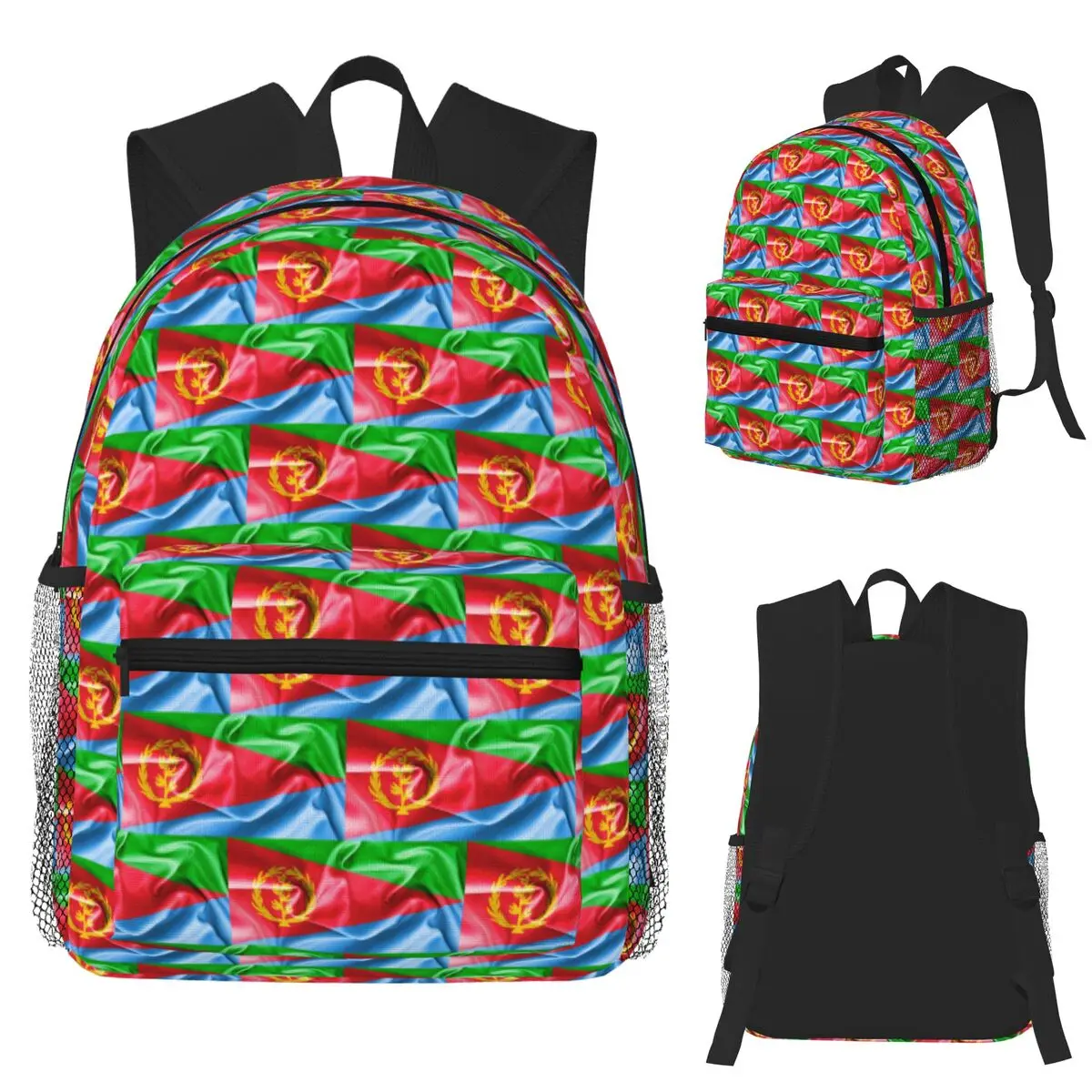 

Eritrea Flag Eritrean Student Backpack School Bag Hiking Travel Daypack for Men Women Fashion Bookbag Shoulder Bags