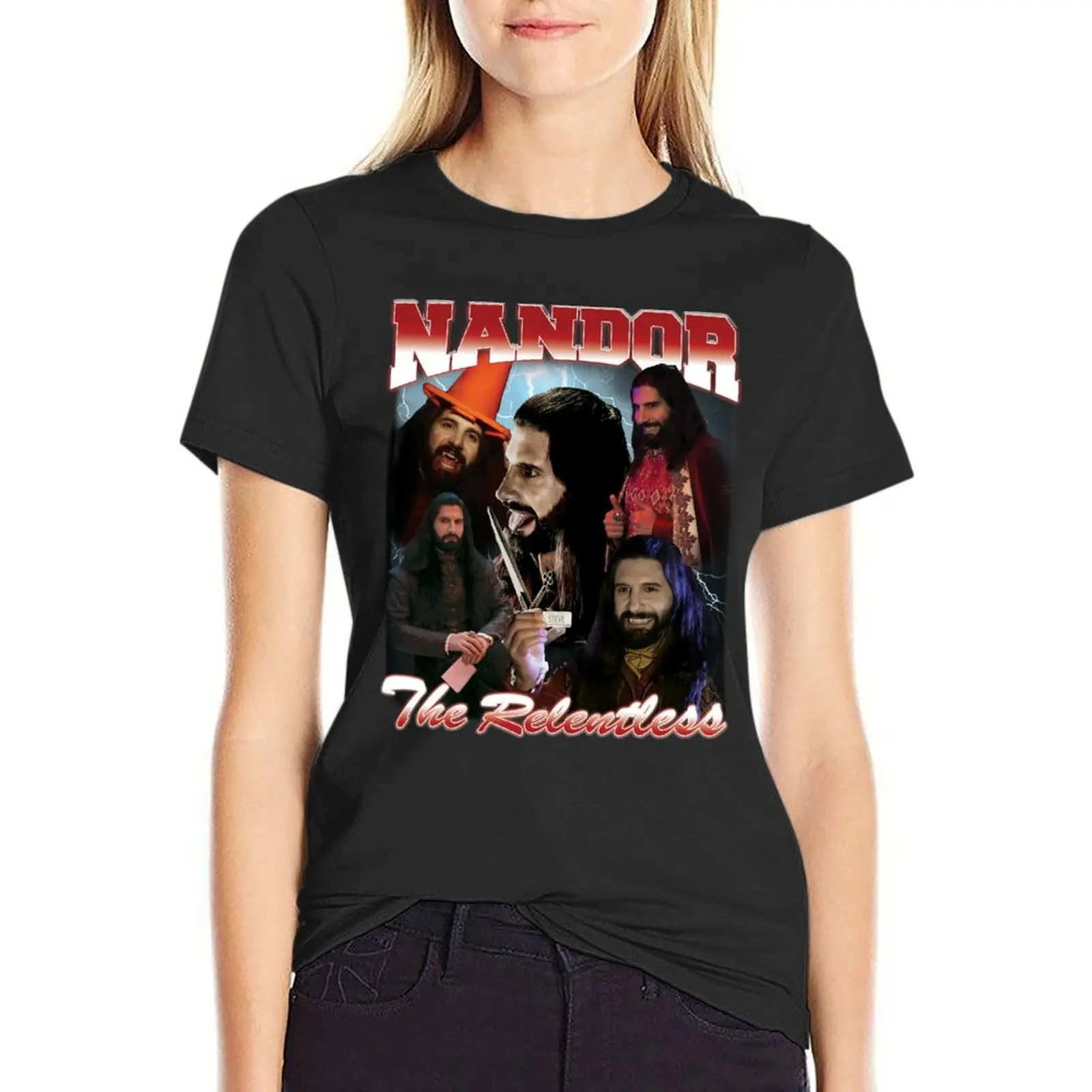 

Nandor the Relentless 90's Design T-Shirt hippie clothes animal print vintage t-shirts for Women cotton
