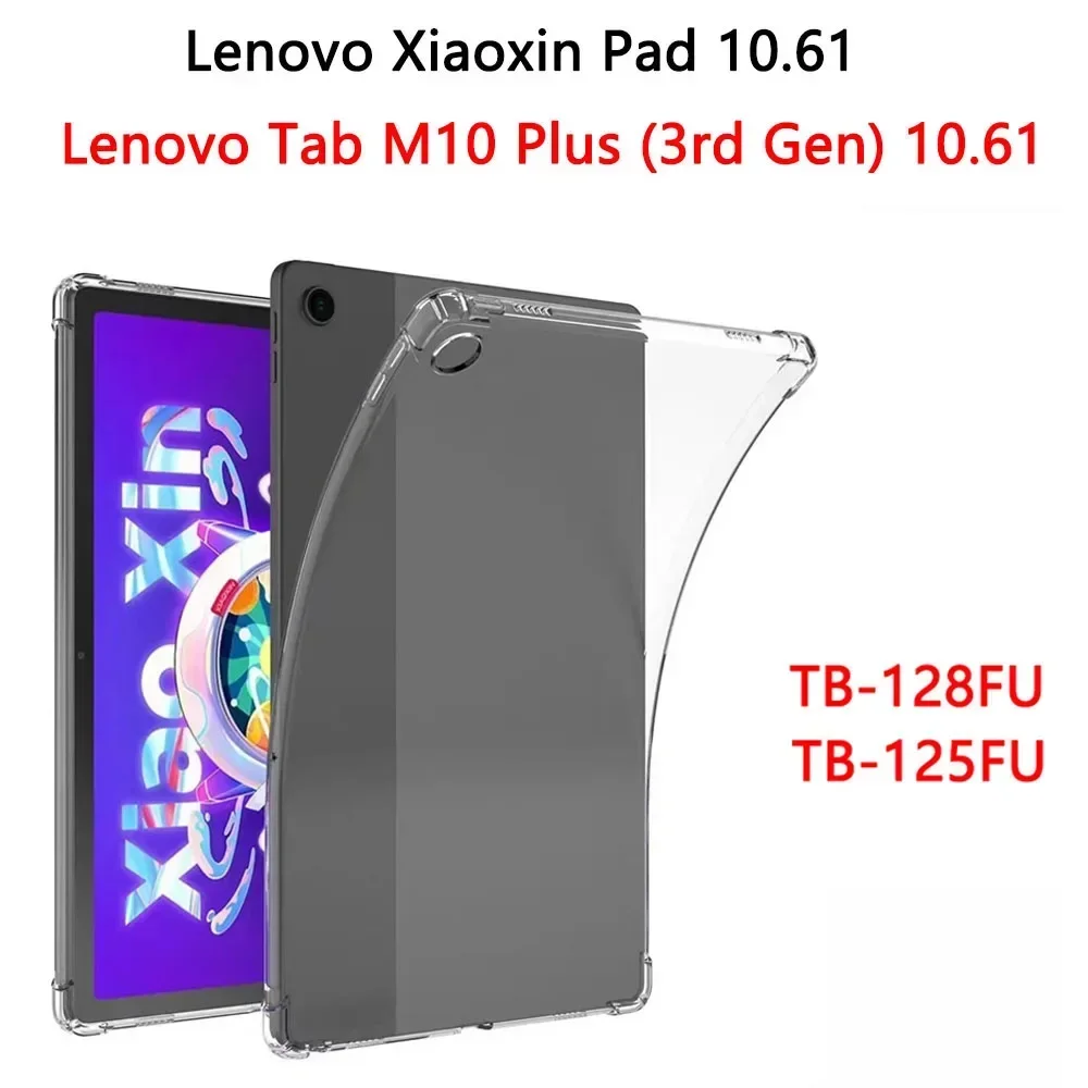 Soft Silicone Case For Lenovo Xiaoxin Pad Tab M10 Plus 3rd Gen 2022 10.61 TB-128FU TB-125FU Airbag Fundas Transparent Shell