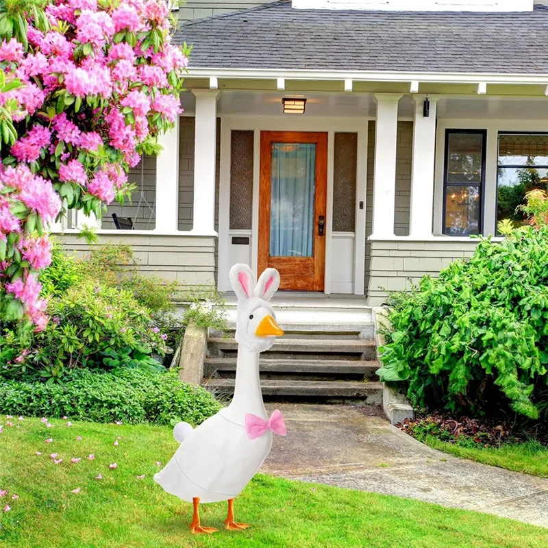 THIVN-Pakaian Angsa Teras Kelinci Paskah Pakaian Patung Angsa Rumput Halaman Foreaster Luar Ruangan