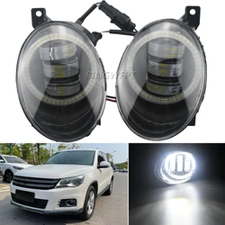 2 X LED Fog Light Assembly For VW Volkswagen Tiguan (5N_) 2012-2016 30W Car Front Bumper Canbus Fog Lamp 9006 12V