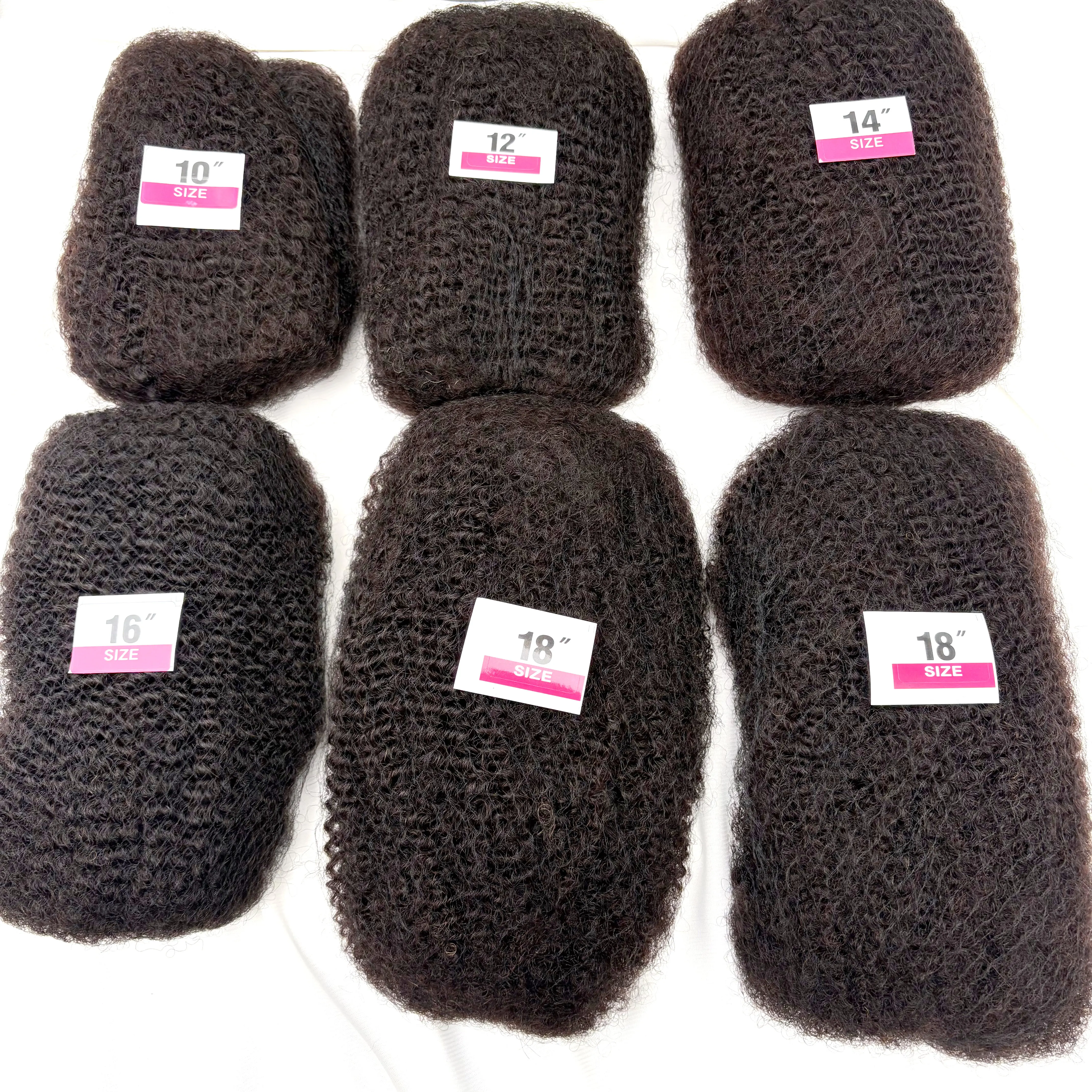 Estensioni dei capelli umani sfusi afro crespi da 10-18 pollici 4C senza trama Remy brasiliana naturale per locs Micro intrecciatura twist confezione da 30/50 g