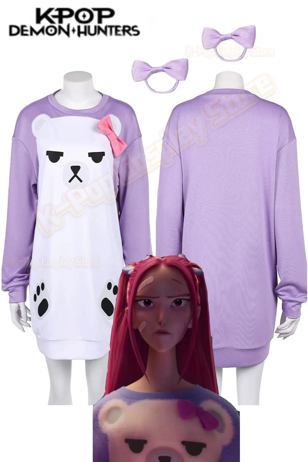 

Mira KPop Demon Cosplay Hunters Cosplay Purple Pajamas Costume for Women Girls Sleepwear Disguise Halloween Party Carnival Suit