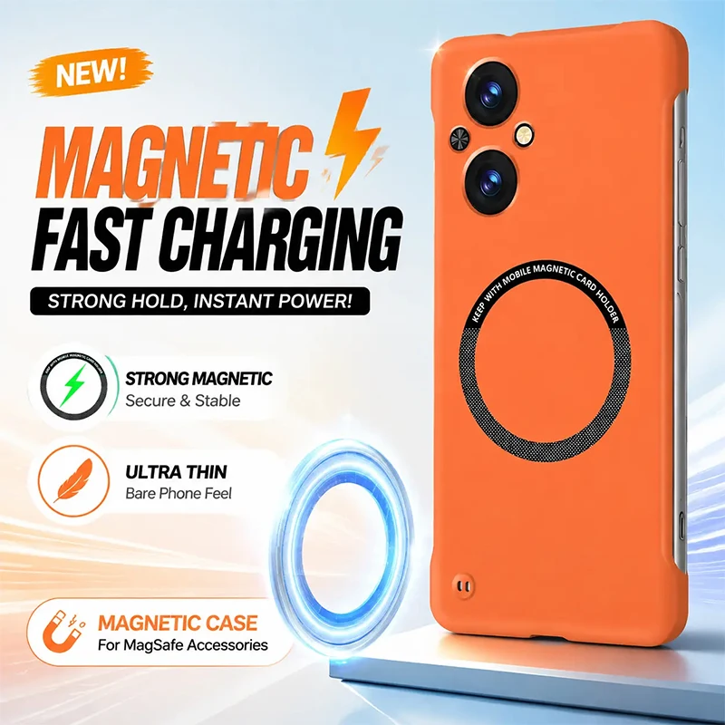 

No Border Lightweight Phone Case for OPPO F21 F21S Pro A96 5G Magnetic Hard PC Luxury Camera Protection Thin Original Back Cover