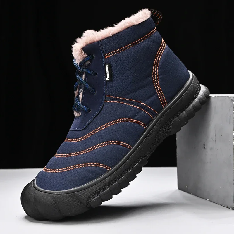 Winter Boots For Men Plus Cotton Velvet And Thickening Warm Plush Casual Shoes Soft Comfortable Outdoor Lightweight Snow Boot