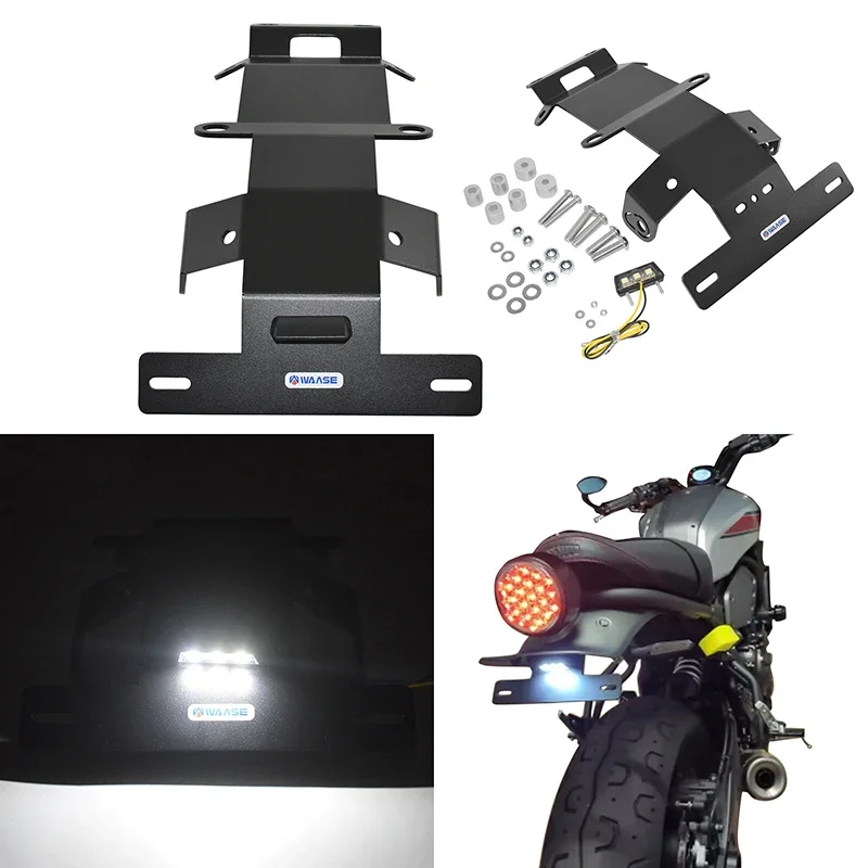 Motorbike Rear Registration Bracket License Plate Holder Frame Tail Tidy with LED Light For Yamaha XSR700 XSR 700 2015-2022 2023