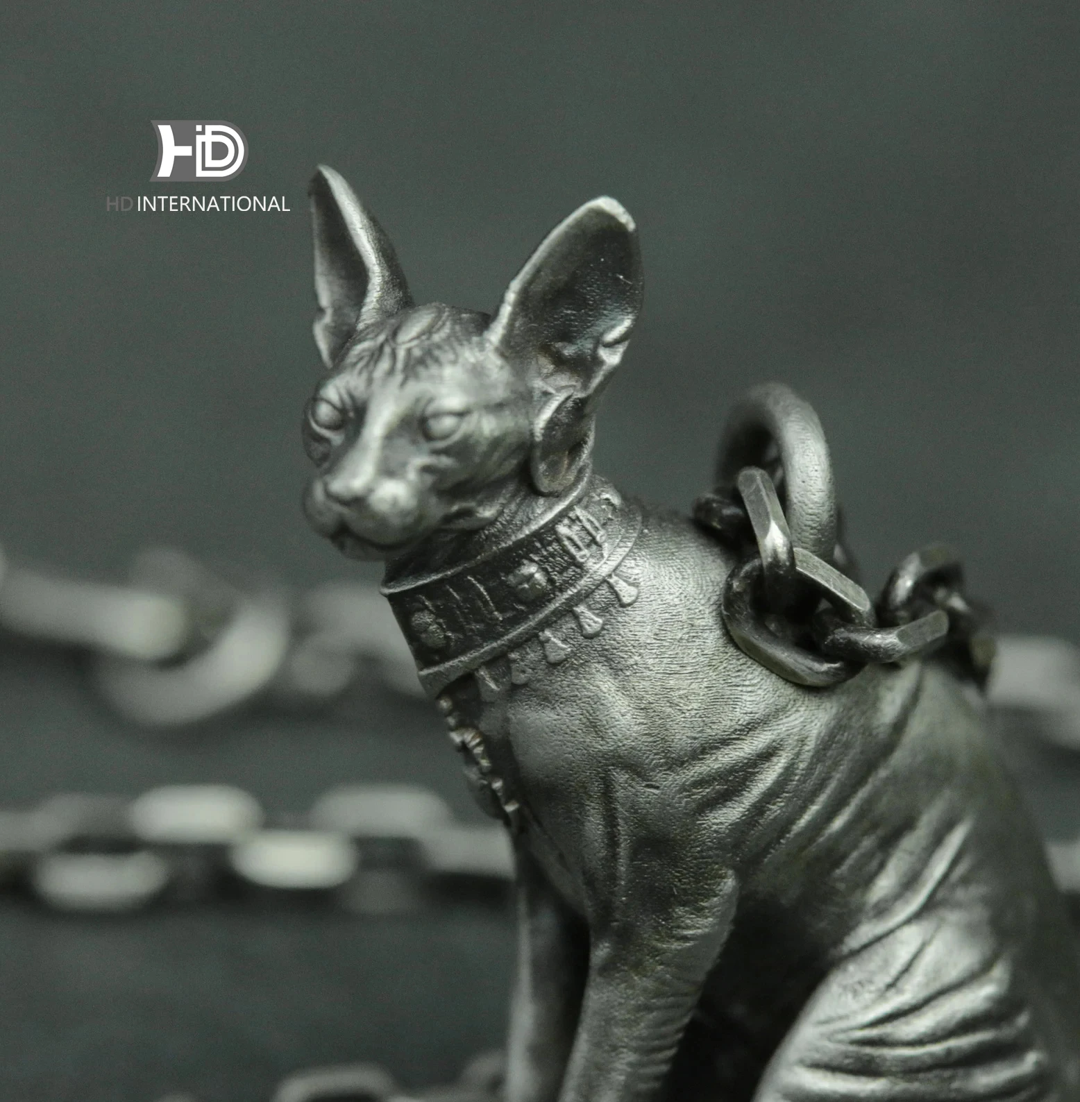 

Hairless cat 925 silver pendant necklace, Stephanie cat pendant