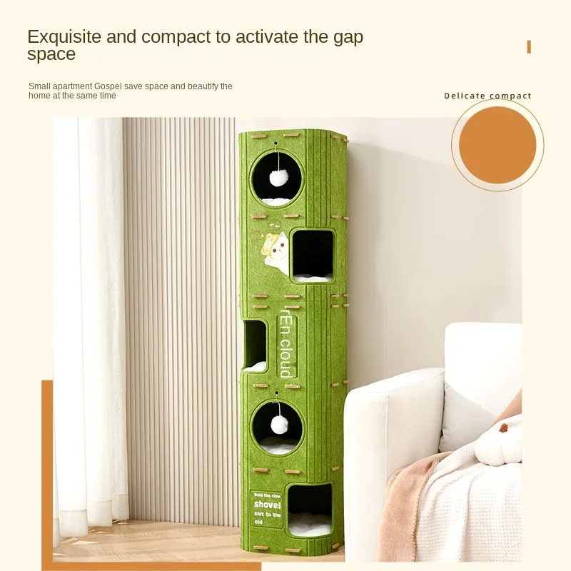 Luxury Winter Warm Security Multilevel Enclosed Cat House Cat Climbing Frame Pet Nest for Cat Sleeping