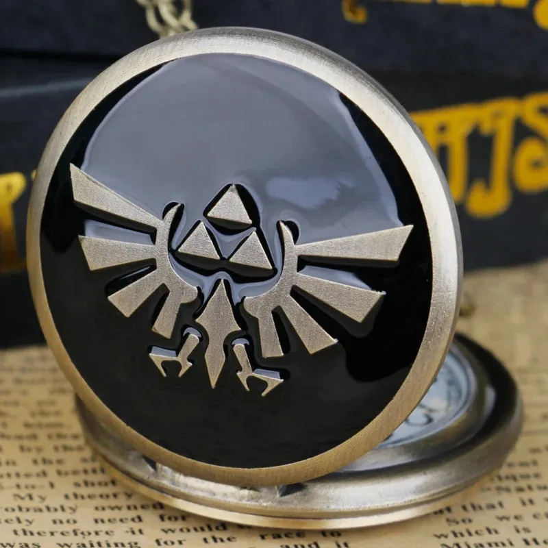 جديد برونزية ساعات الجيب الكوارتز التناظرية قلادة قلادة سلسلة ساعات الجيب رجل إمرأة الهدايا لعبة موضوع