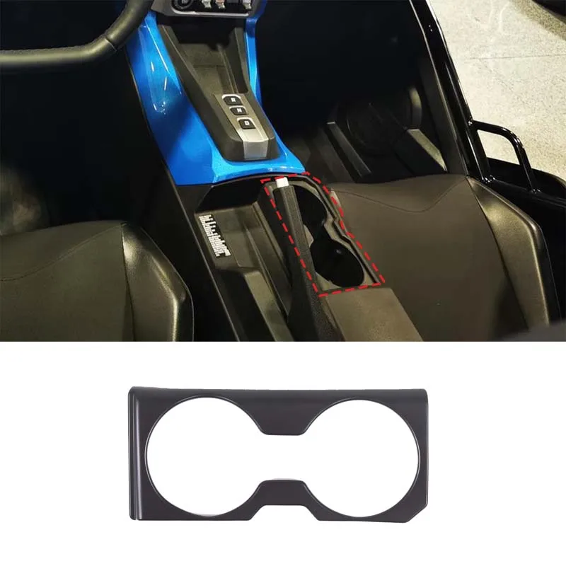 

For Polaris Slingshot 2020-2023 ABS Carbon Fiber Car Central Control Water Cup Holder Decorative Frame Sticker Car Accessories