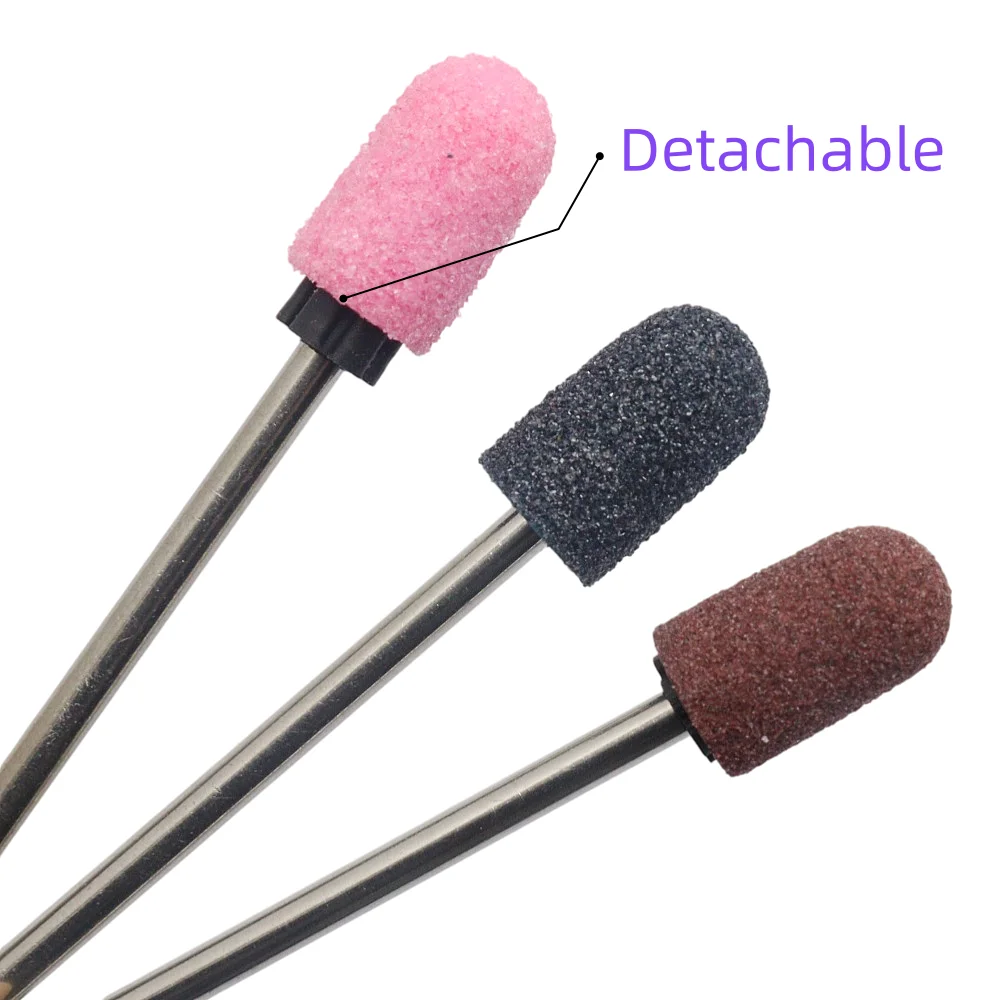 3Pcs Set Mixed Size Nail Drill Sanding Caps 5mm 7mm 10mm Grinding Polishing Bits Electric Manicure Tools for Nail Art Accessorie