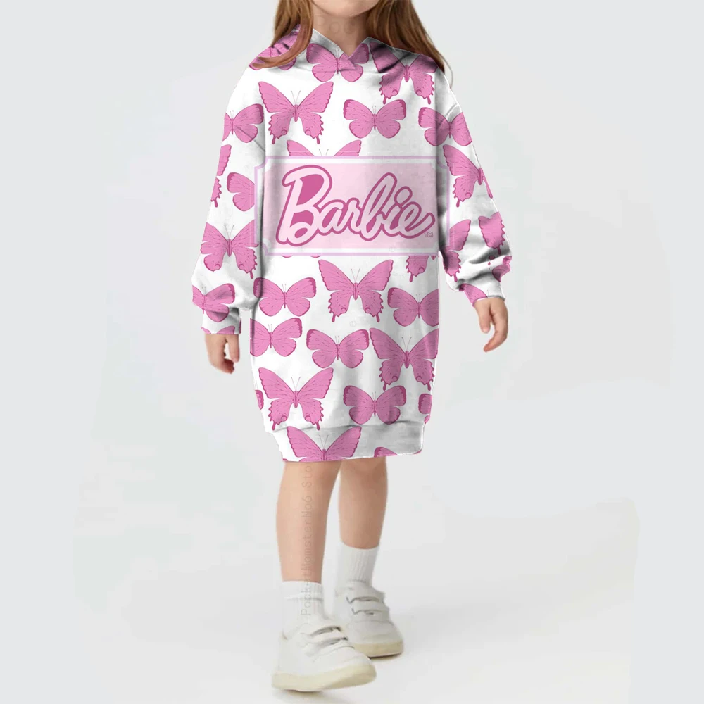 Baby Girl Barbie Princess print Birthday Party Hoodies New Girls Autumn and Winter Printed Sweatshirt Baby Girls Hoodies Dress ﻿