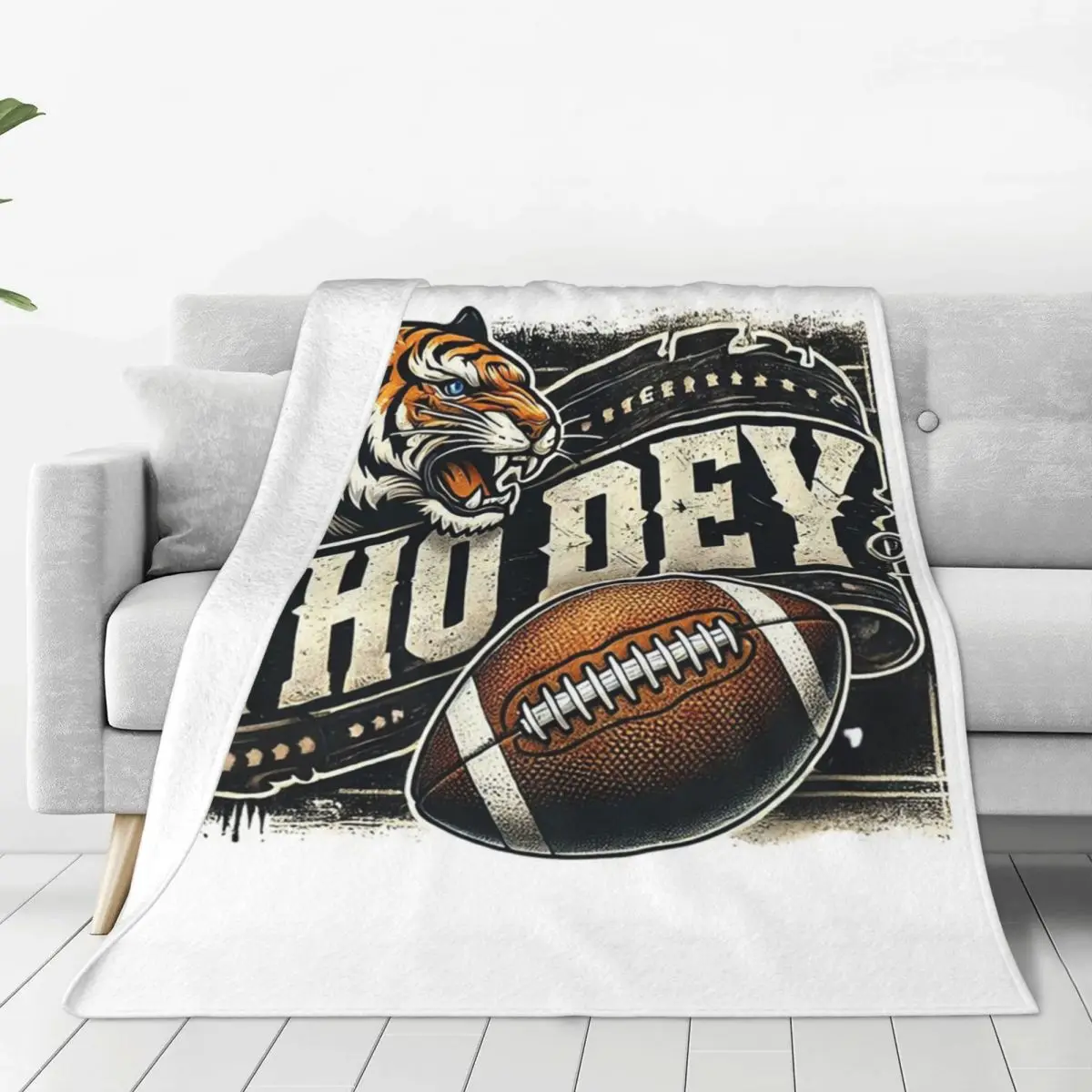 Who Dey Bengal Football Blanket Fleece Portable Sofa Throw Blankets For Home Bedroom Outdoor Throws Bedspread Quilt