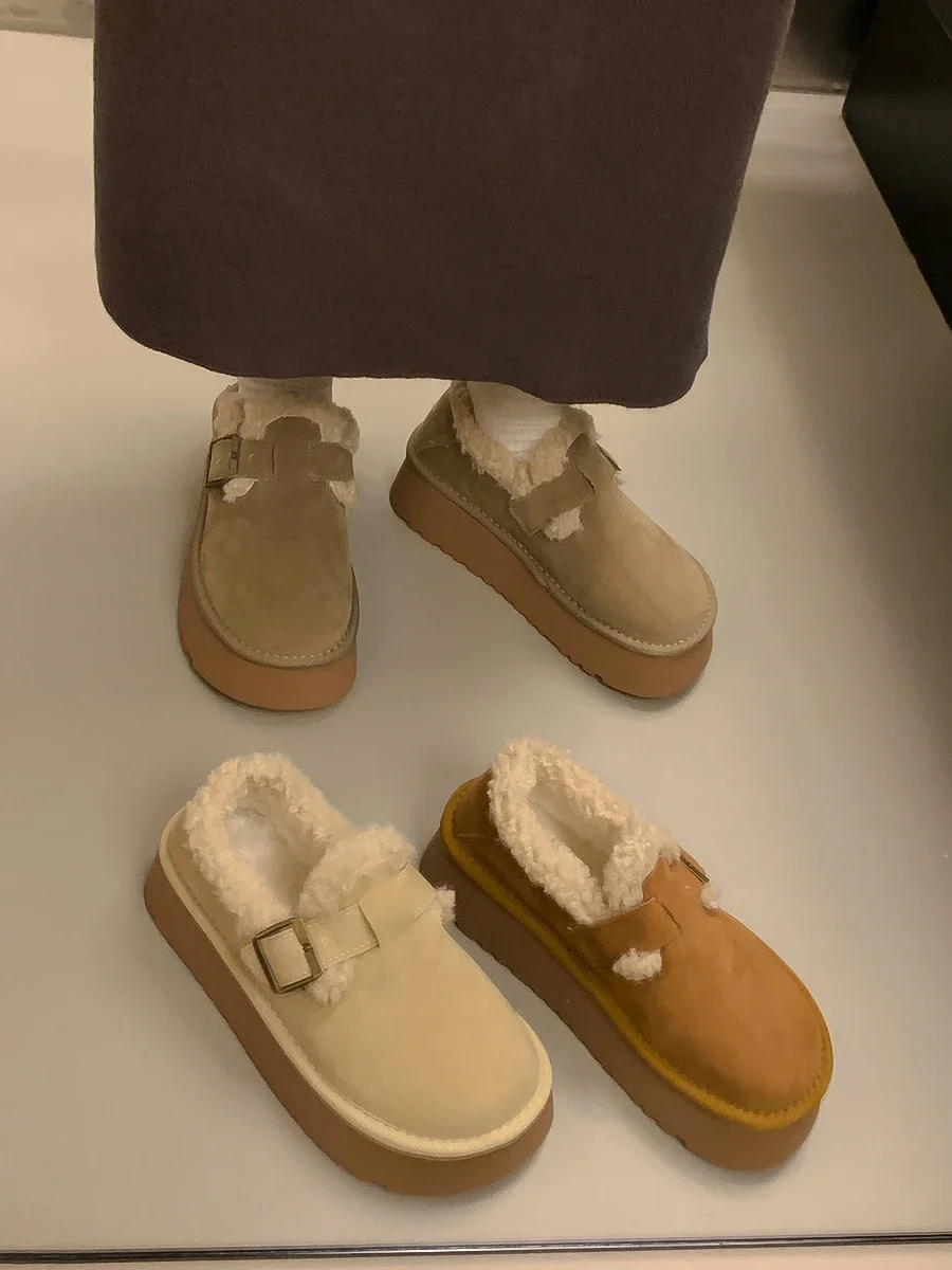 Thick Soled Snow Boots Women's Short Boots 2024 New Winter with Plush and Thick Warm Cotton Shoes image 3