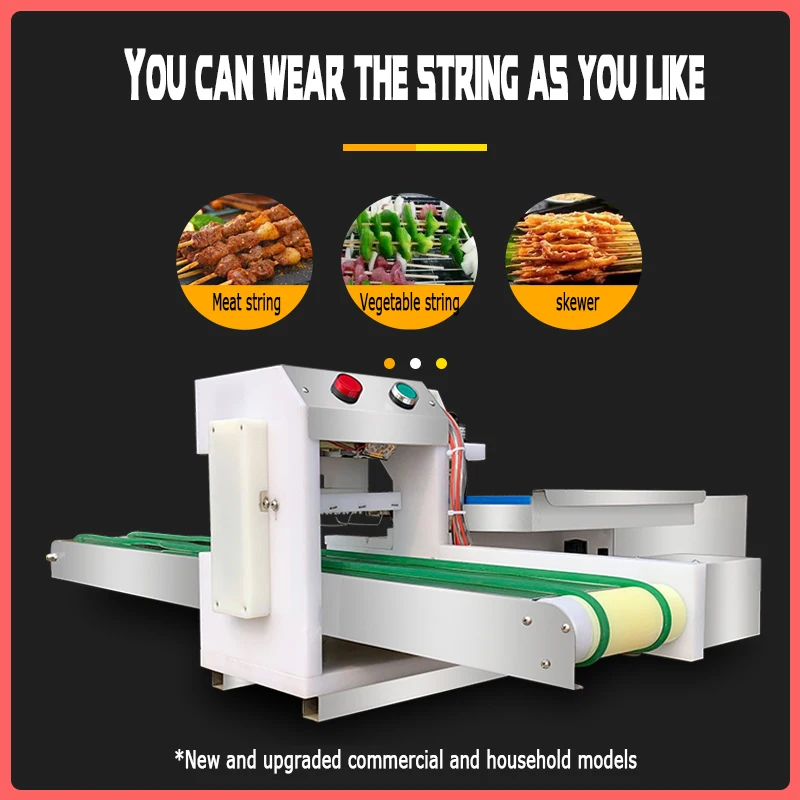 Electric Commercial Barbecue Of Mutton String Threading Meat Machine Full-Automatic Squid Duck Sausage String