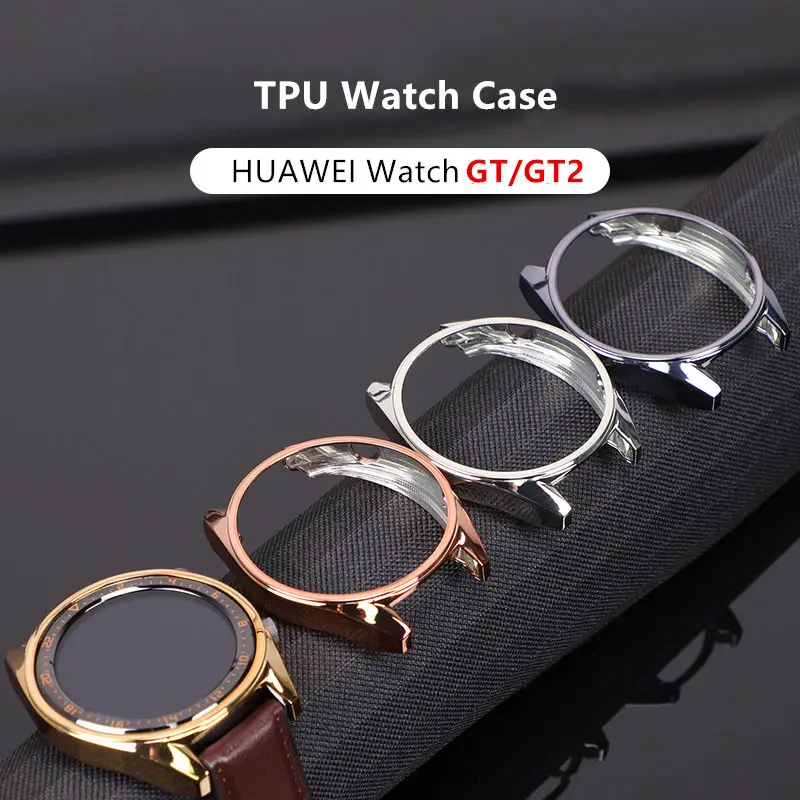 TPU Case for HUAWEI watch GT 2 46mm strap band soft Plated All-Around Screen Protector cover bumper huawei Watch 2 pro/GT2 46 mm