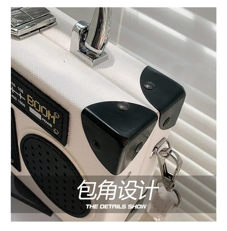 2024  Popular Shoulder Crossbody Bag Women Creative Personality Funny Retro Radio Handbag Fashion design Small Square Bag