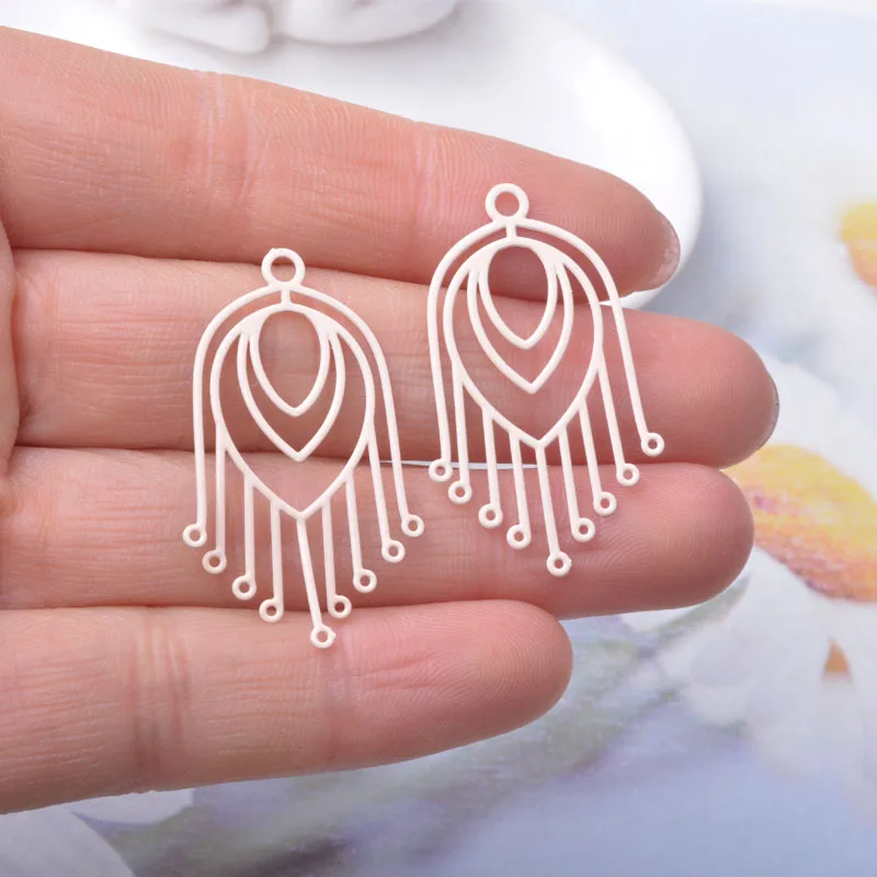 30 Stück AB8768 21*36mm Messing-Fächeranhänger Dünner Anhänger DIY Schmuck Ohrring-Zubehör – Detail 10