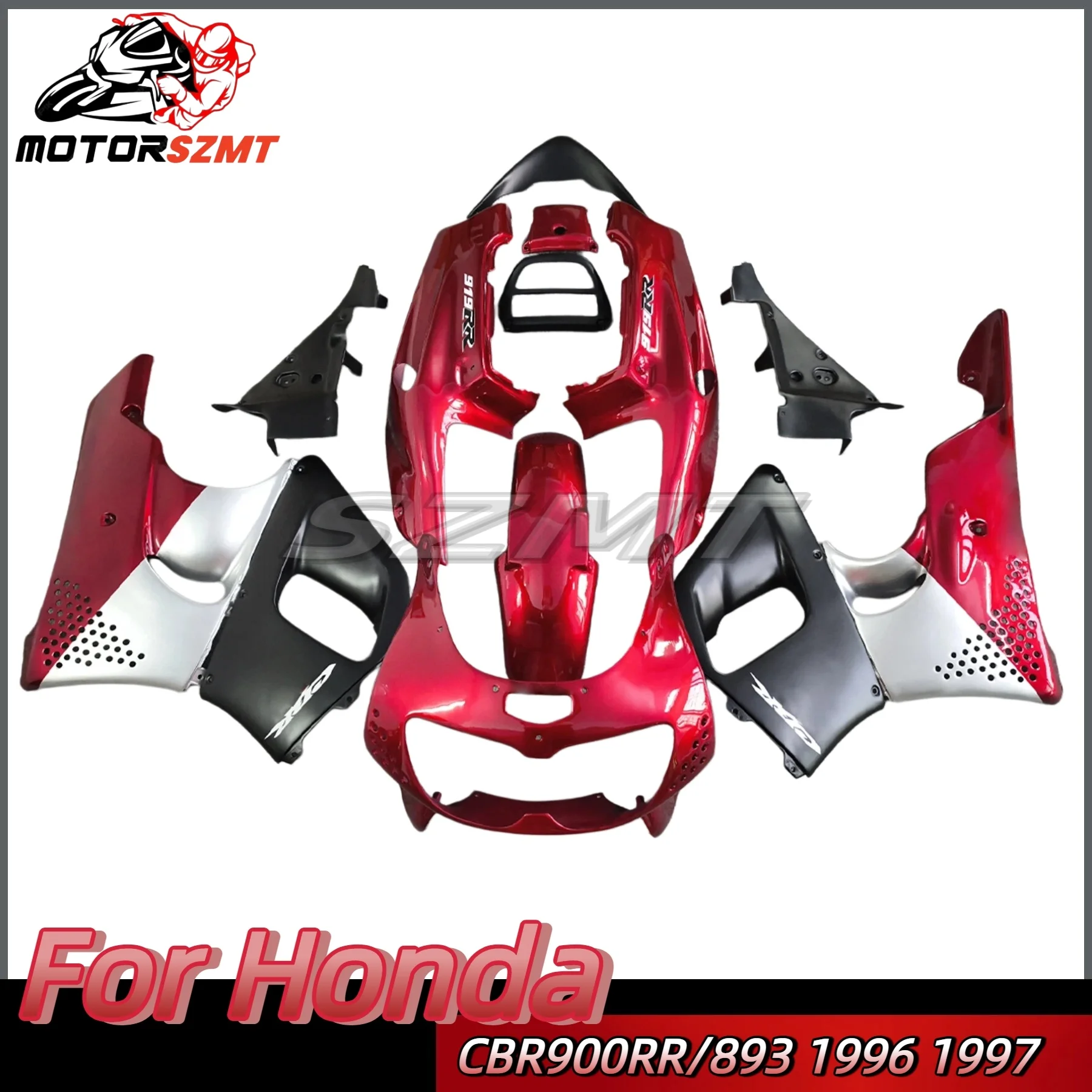 The ABS New Motorcycle Fairings Kit for HONDA CBR900RR 893 1996 1997 CBR 900RR 96 97 CBR900 Red White Black Bodywork Set