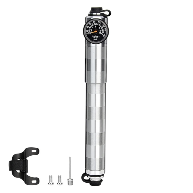 

Lightweight Aluminum Alloys Bicycles Pumps 160PSI Highly Pressures Air Pumps Cycling Inflators with Barometers Easy to Use