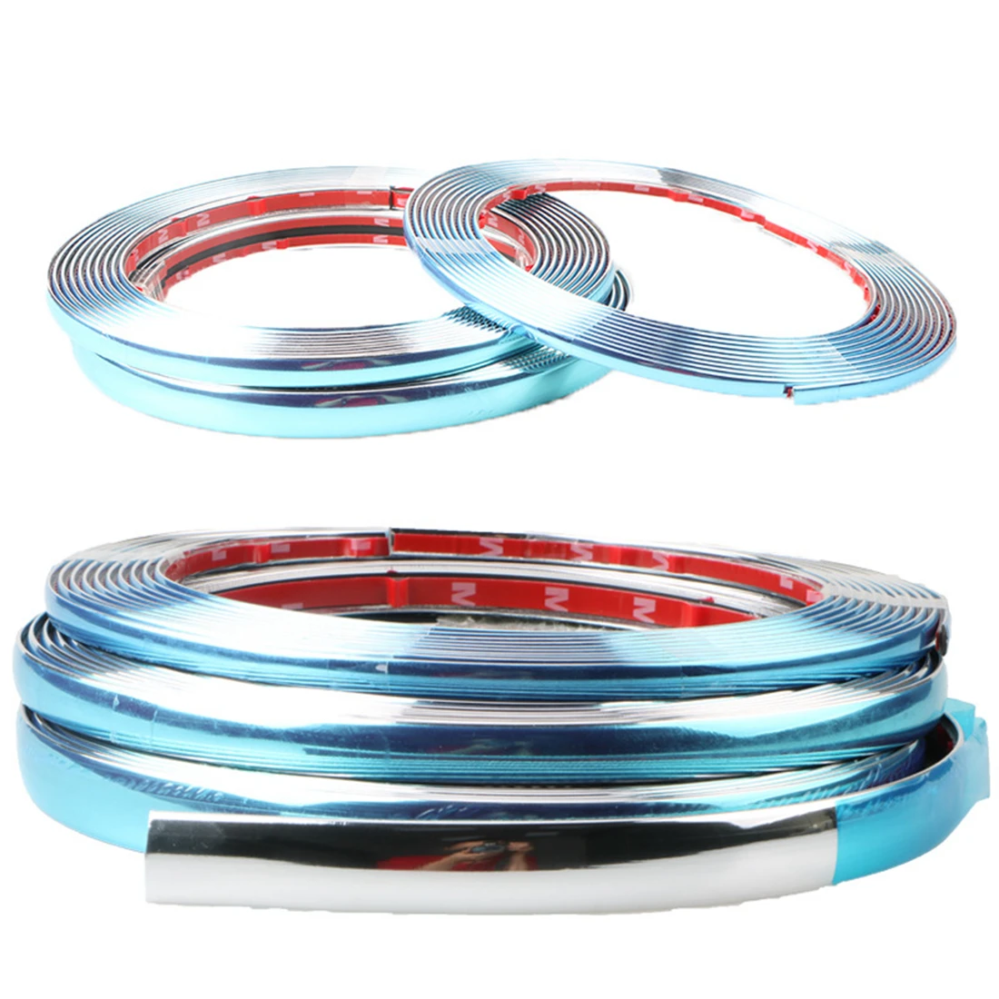 3M/5M Exterior Car Chrome Body Strip Bumper Auto Door Protective Moulding Styling Trim Sticker 10mm 20mm 25mm 30mm 50mm