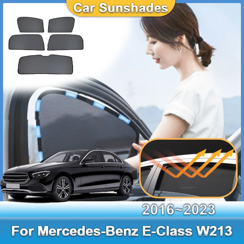 

Для Mercedes-Benz E-Class W213 2016-2023: Солнцезащитная сетка на боковые окна, теплоизоляционная, с защитой от УФ-лучей, шторка для конфиденциальности, автоаксессуары