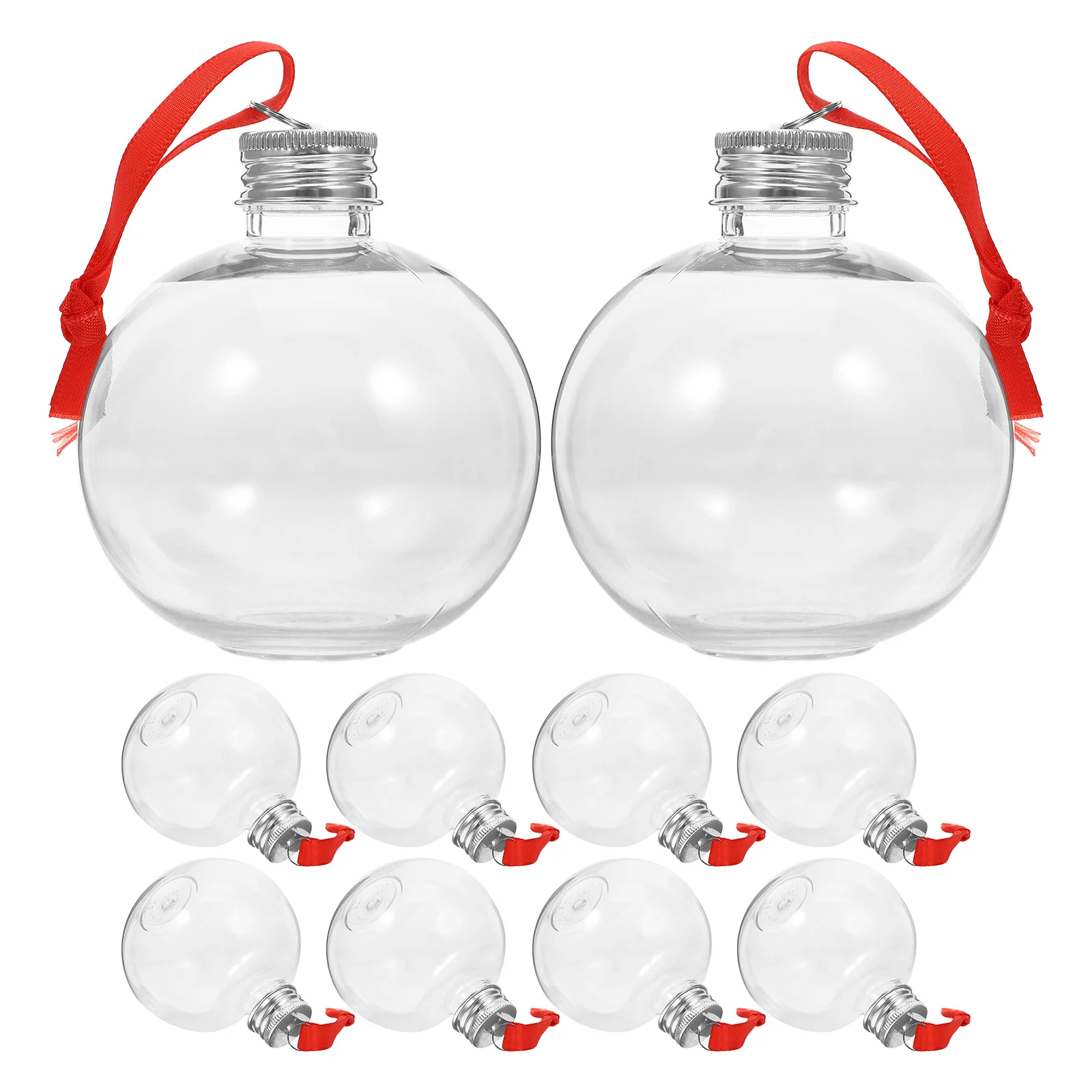 

10 Pcs Christmas Bottle Airtight Juice Bottles Decorations Outdoor Anti-leak Coffee Candy Portable Clear Milk Top Hat