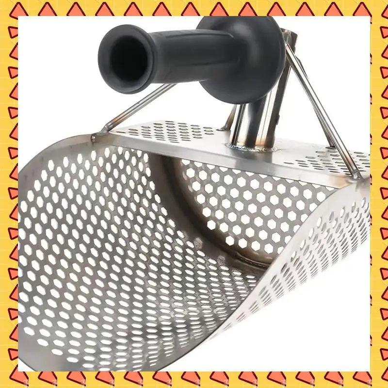 

A008 Stainless Beach Sand Scoop Metal Detecting With Handle Tool Fast Sifting Metal Detector Treasure Shovel Tool
