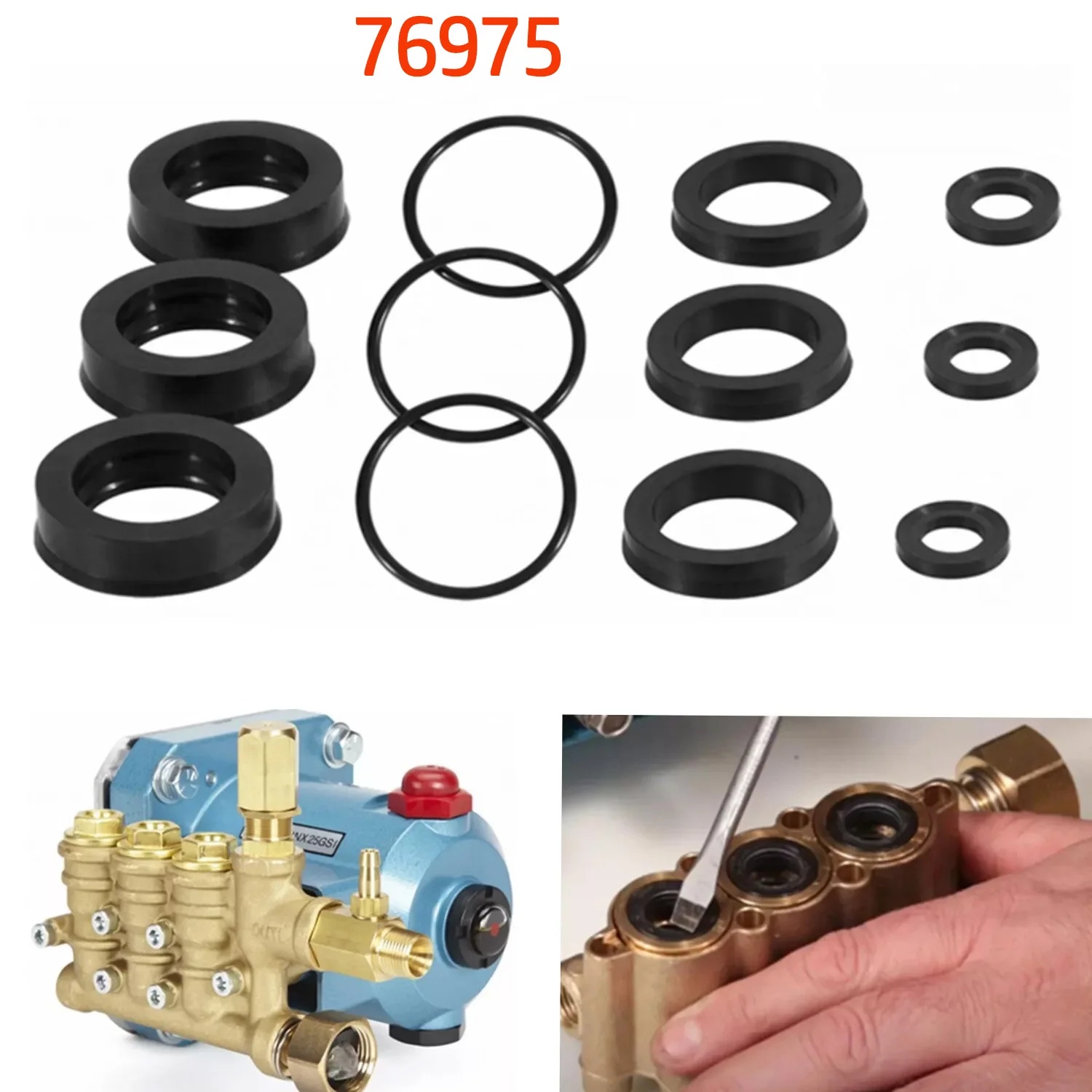 

Комплект уплотнений 76975 Комплект уплотнений CAT для насосов 4DNX Подходит для замены модели сервировочных уплотнений насоса CAT 4DNX25GSI и 4DNX27GSI