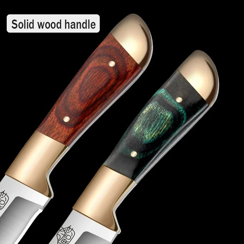 Boning Knife Meat Cleaver Stainless Steel Kitchen Mongolian Hand Meat Knife Roasted Whole Lamb Steak Knife with Knife Cover