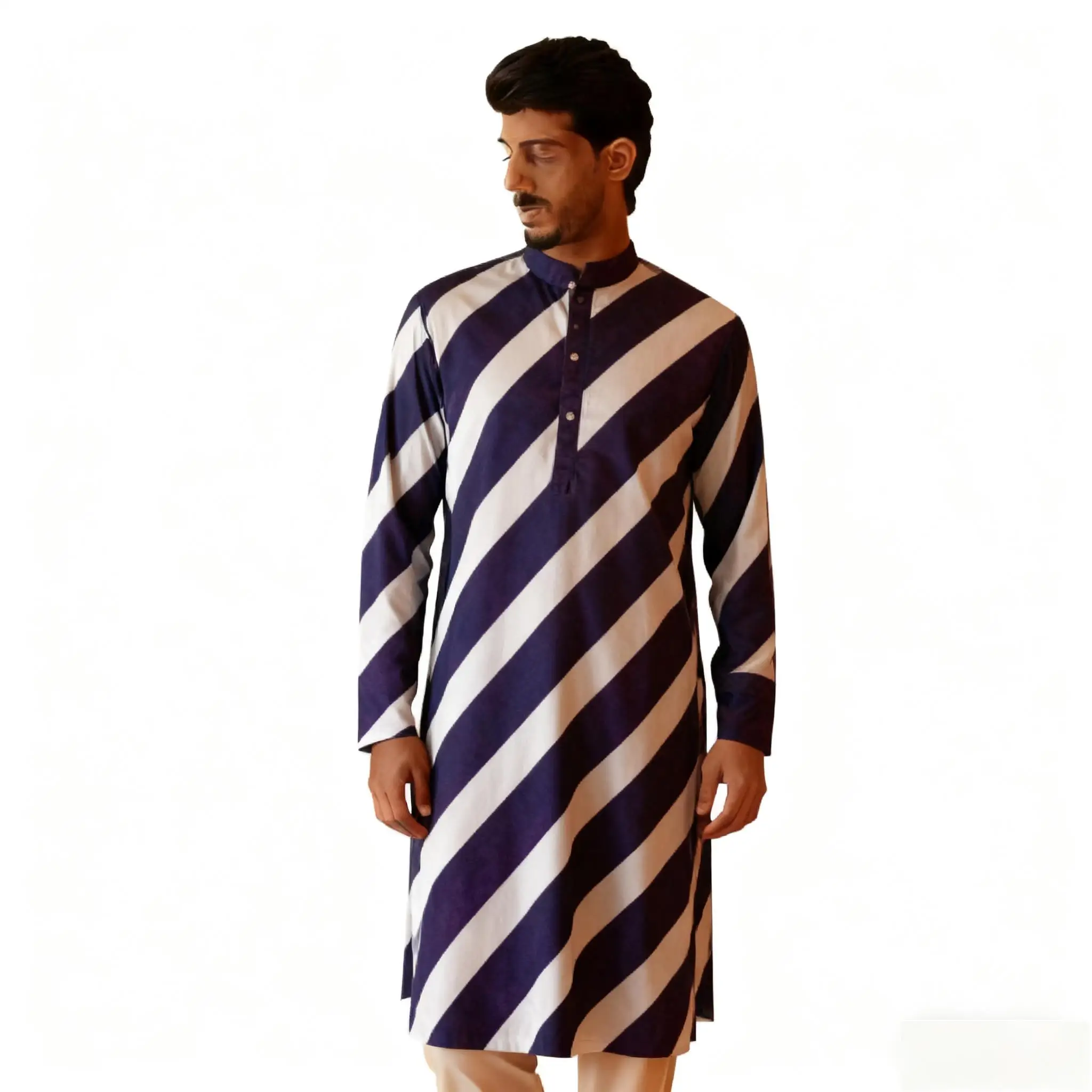 الرجال الرقمية المطبوعة كورتا فاردهة منتظم صالح اليوسفي طوق طويل مناسبة الشرق الأوسط تونكا Musulmana Para Hombre #4