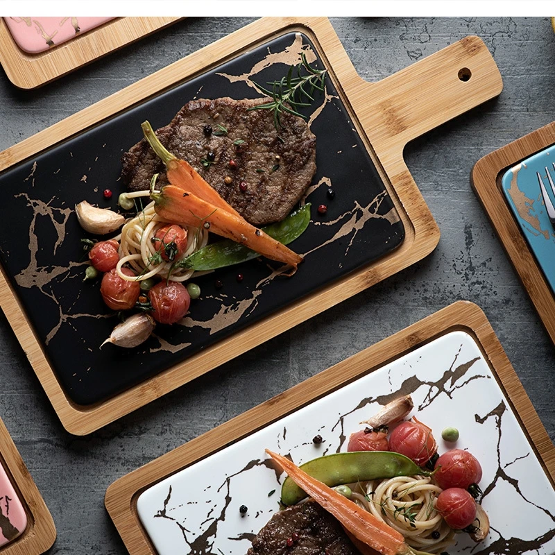 

Marble Ceramics Household Round Dessert Steak