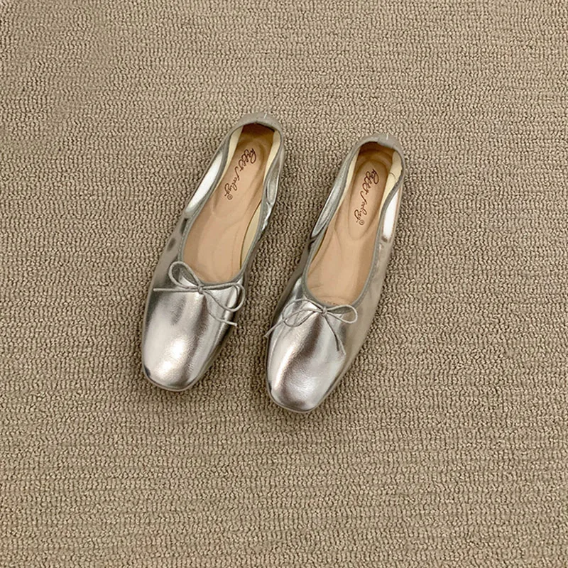 Modische flache Damen-Ballettschuhe, Tanzschuhe, lässige, weiche Damenschuhe mit Schleifenknoten, Slip-On-Schuhe für Damen – Detail 9