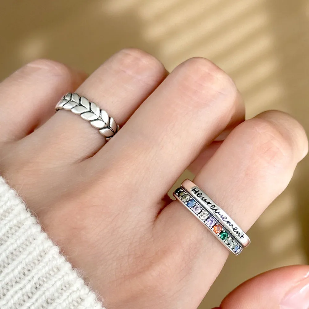 925 Sterling Silver Rings For Women Simple Vintage Handmade Adjustable Finger Wheat Ring Fashion Band Female Bijoux Gift