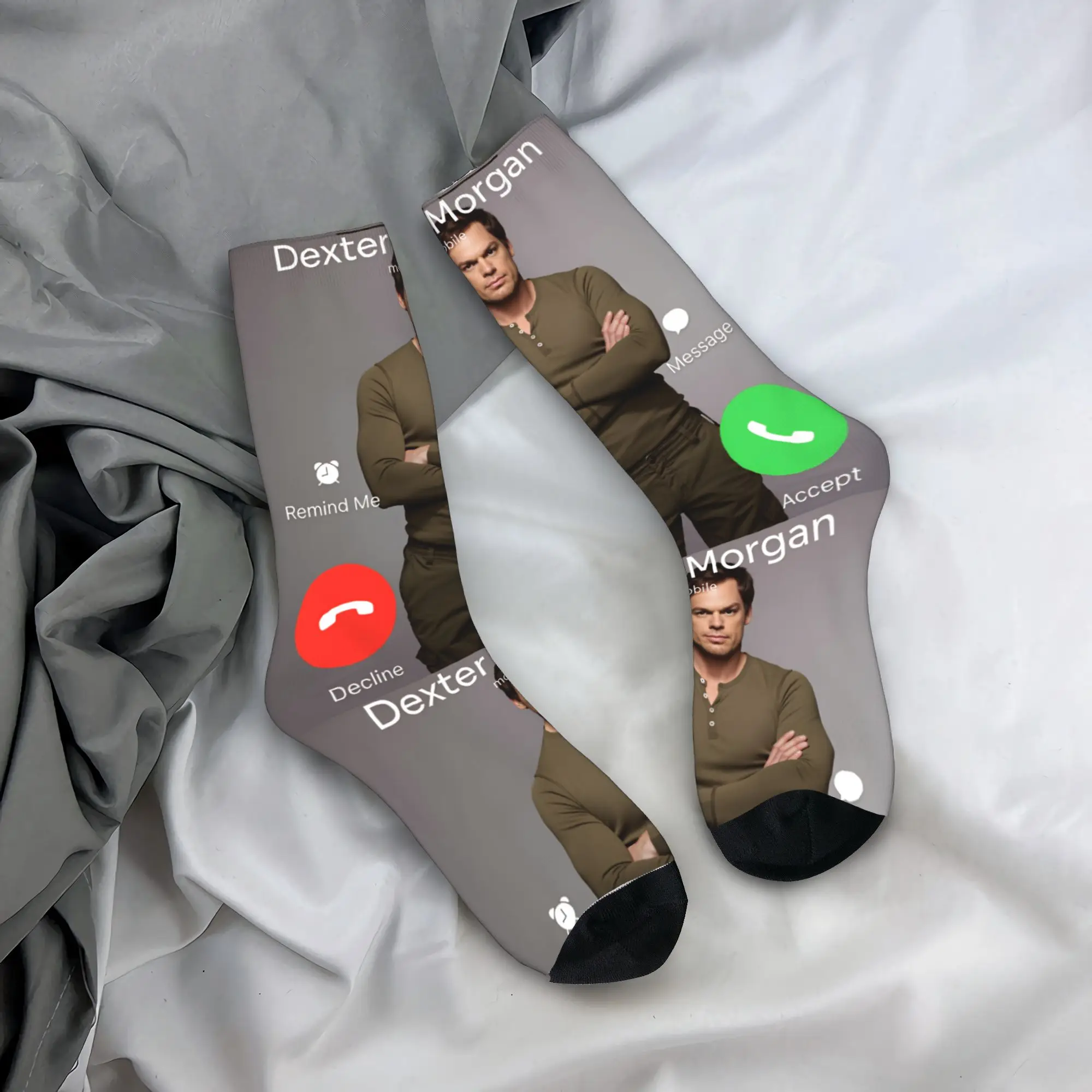 Meias masculinas chamada dexter morgan sangue nunca mentira meias de programa de tv meias de qualidade antibacteriana inverno casual meias de escalada