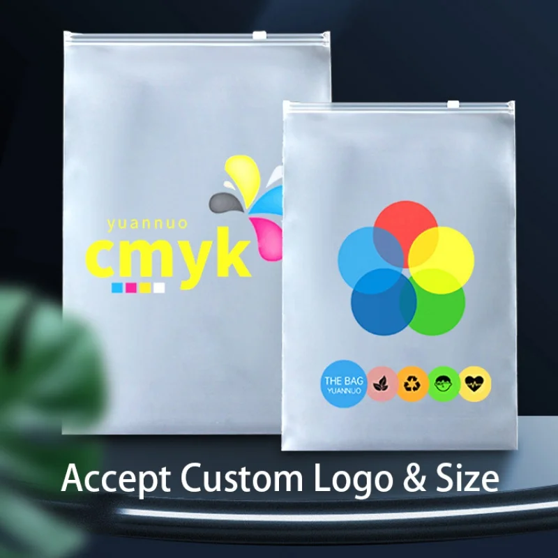 Customized product、Custom Logo PVC/CPE/PP Bag  Pouches Frosted Plastic Zipper Apparel Clothing Packaging Bag