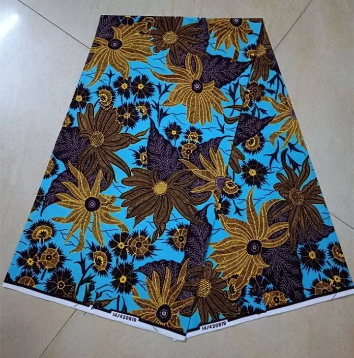 Newest hollan,dia 100%Cotton African Golden Wax Fabric 6 Yard High Quality Wax Print Ankara Fabric For Sewing Women Party Dress