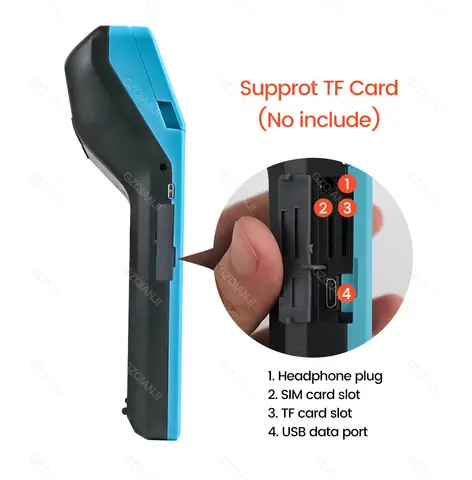 Android 8.1 POS PDA Loyverse-system Inbyggd 58 mm kvittoskrivare Bluetooth Wifi handhållen terminal pekskärm med 10 rullar 12 best sales POS-terminalmaskin - №11