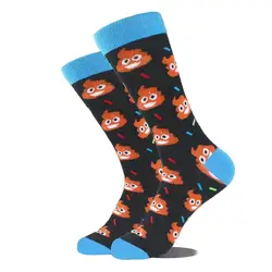 1 Pair Unisex Poop Emoji Funky Mid Tube Socks For Daily Street Suit In All Seasons