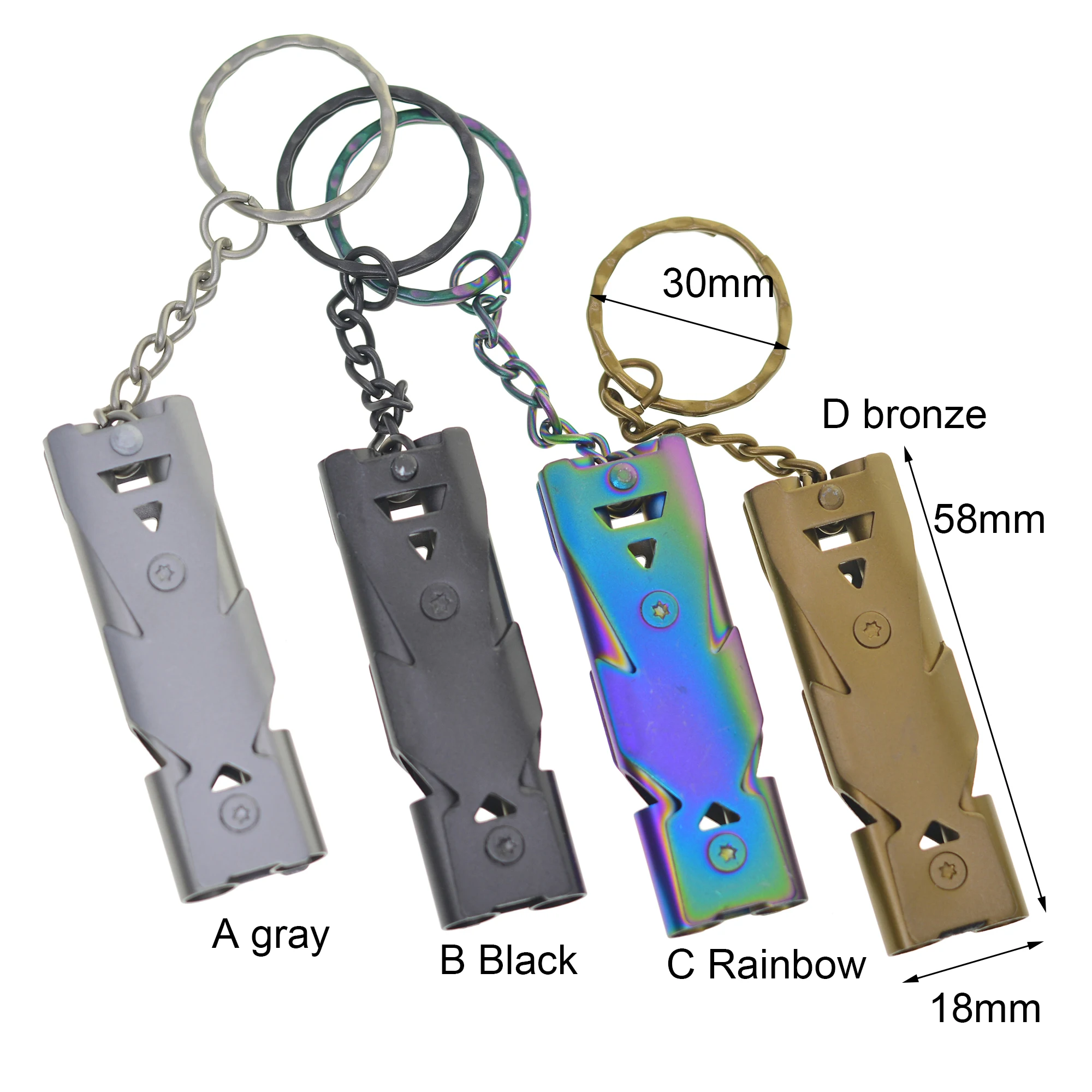 Aliminum Emergency Whistle Keychain Lanyard-Double Tube Survival Whistle Loud Sound A Perfect Loud Whistle